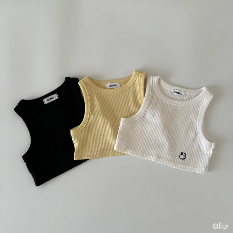 Ellymolly - Korean Children Fashion - #childrensboutique - Vanilla Crop Sleeveless Tee - 2