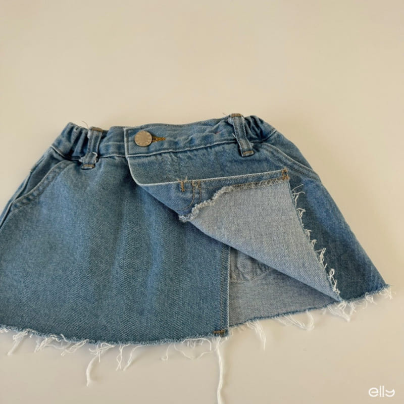 Ellymolly - Korean Children Fashion - #childrensboutique - Wrap Denim Skirt - 3