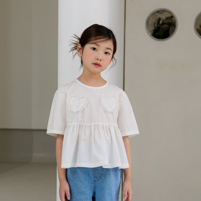Ellymolly - Korean Children Fashion - #designkidswear - Double Heart Blan
