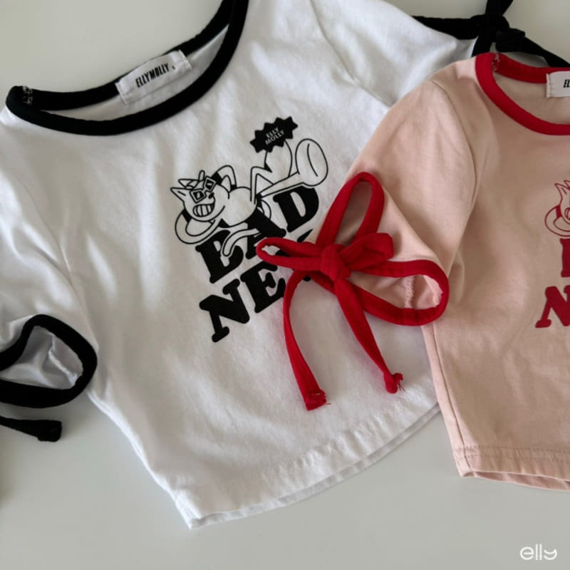 Ellymolly - Korean Children Fashion - #designkidswear - Sleeve Ribbon Crop Tee - 9