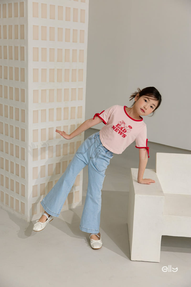 Ellymolly - Korean Children Fashion - #discoveringself - Sleeve Ribbon Crop Tee - 10