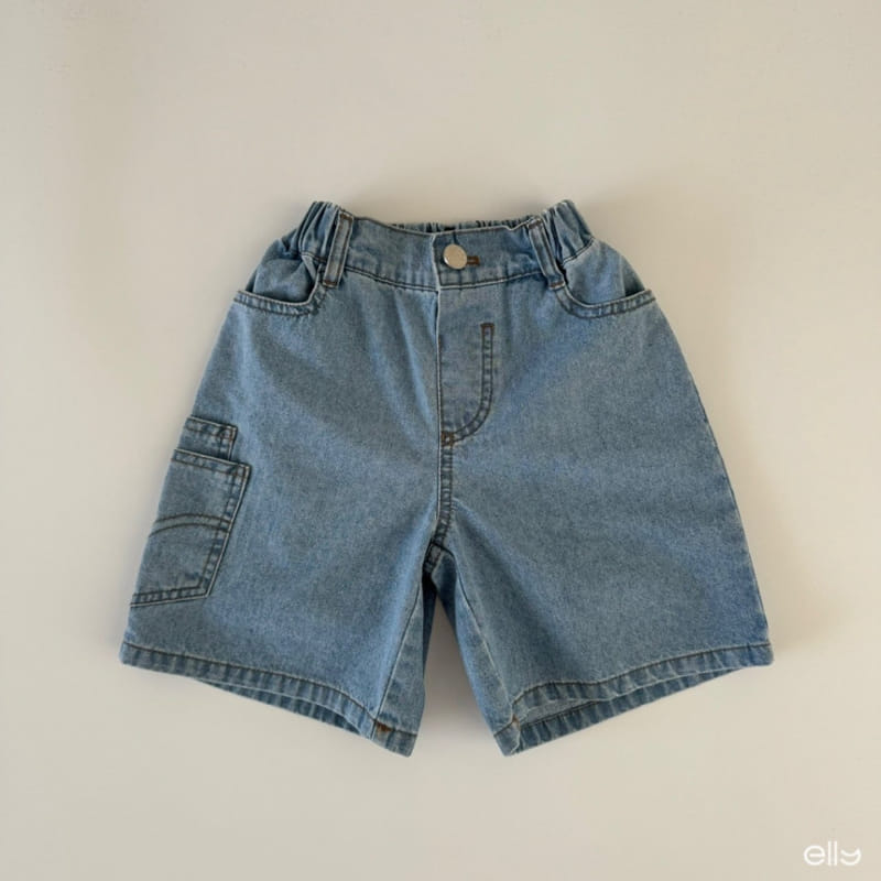 Ellymolly - Korean Children Fashion - #fashionkids - Tween Pocket Denim Shorts - 2