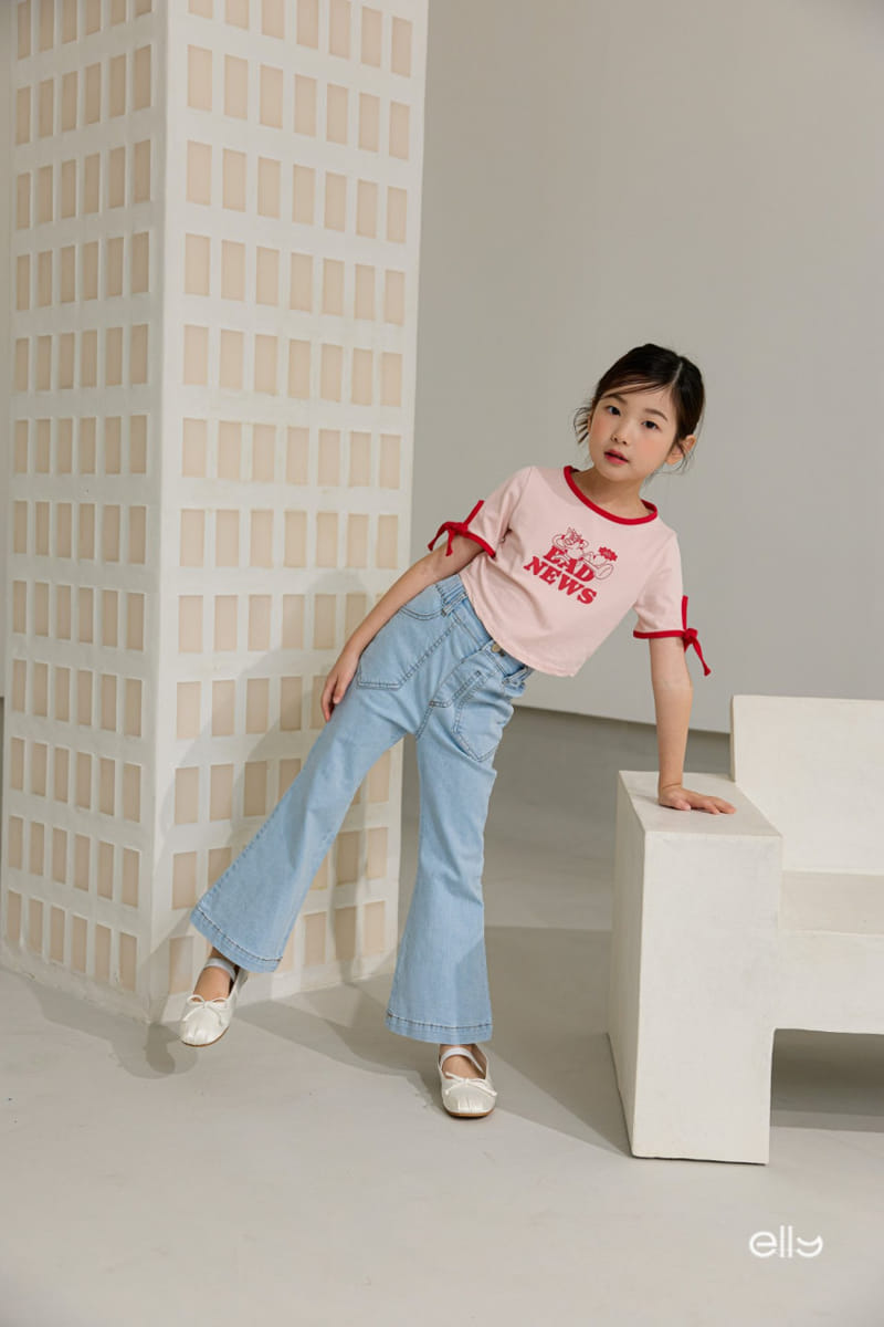 Ellymolly - Korean Children Fashion - #fashionkids - Sleeve Ribbon Crop Tee - 11