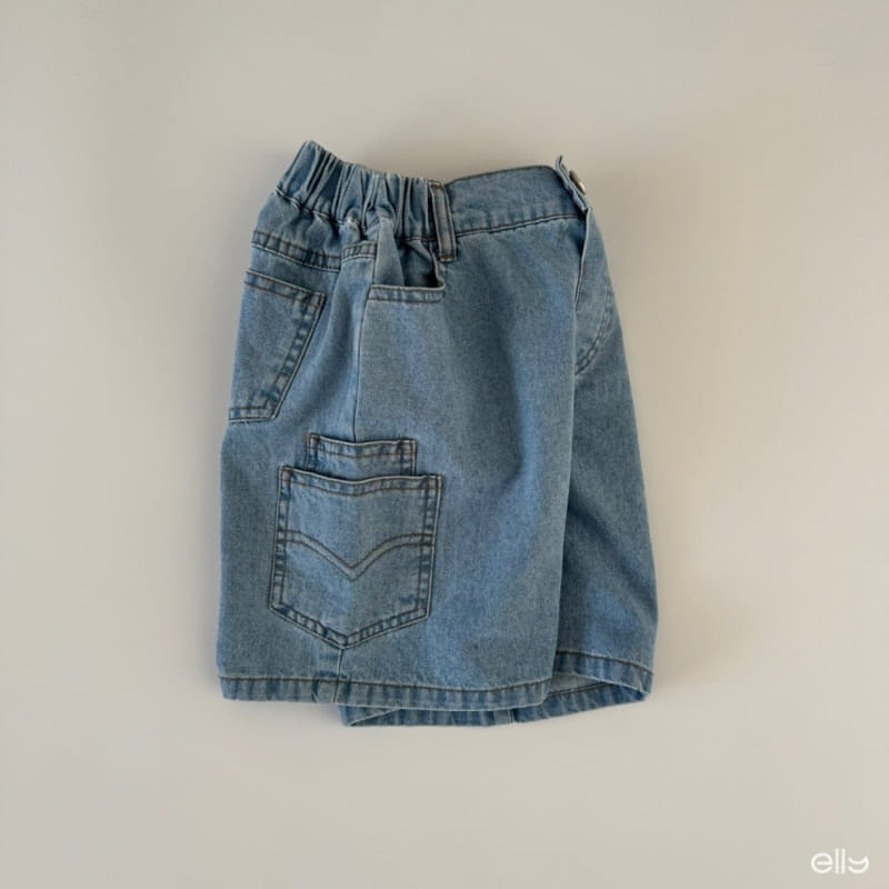 Ellymolly - Korean Children Fashion - #kidsshorts - Tween Pocket Denim Shorts - 3