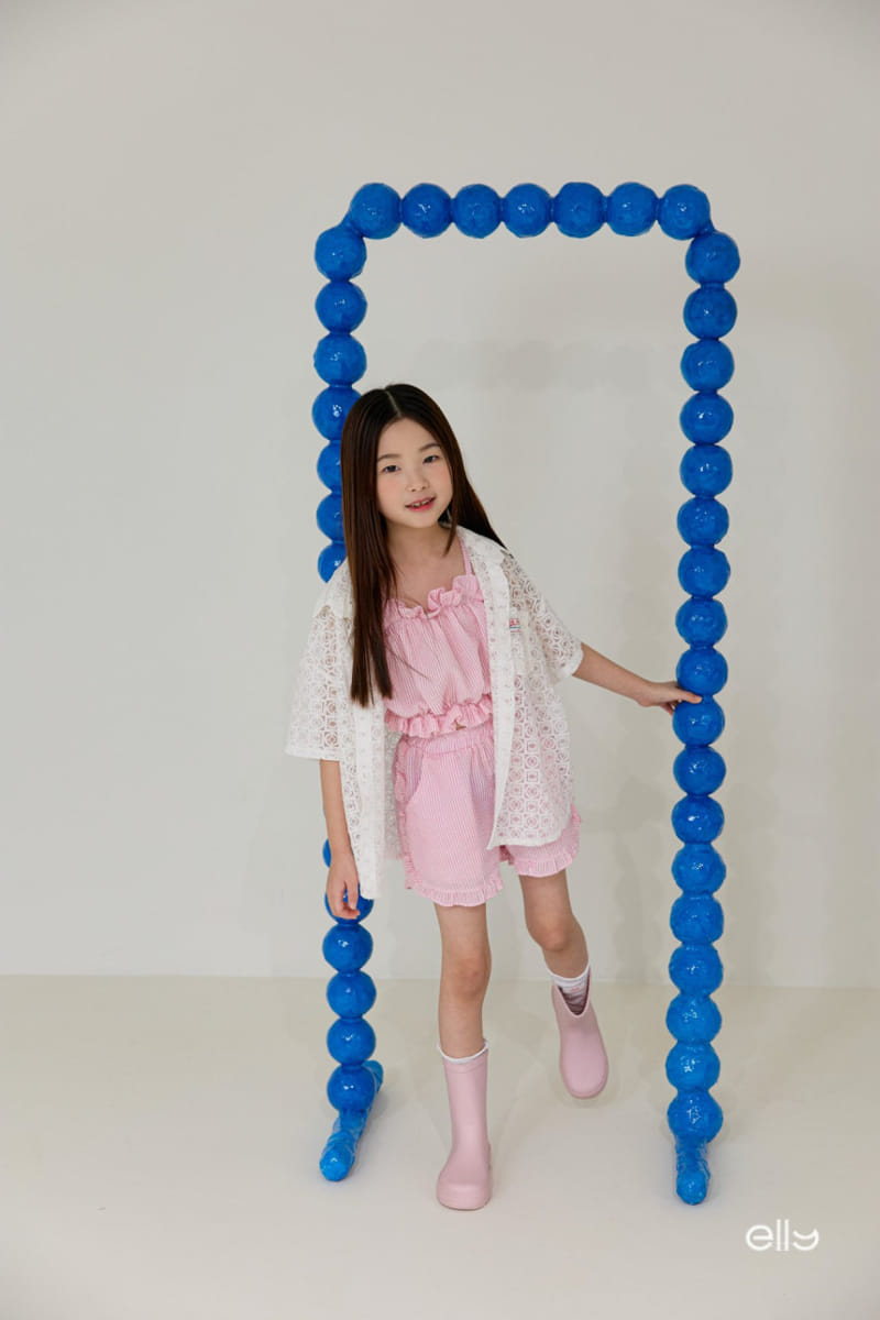 Ellymolly - Korean Children Fashion - #kidsshorts - Cube Lace Shirt - 9