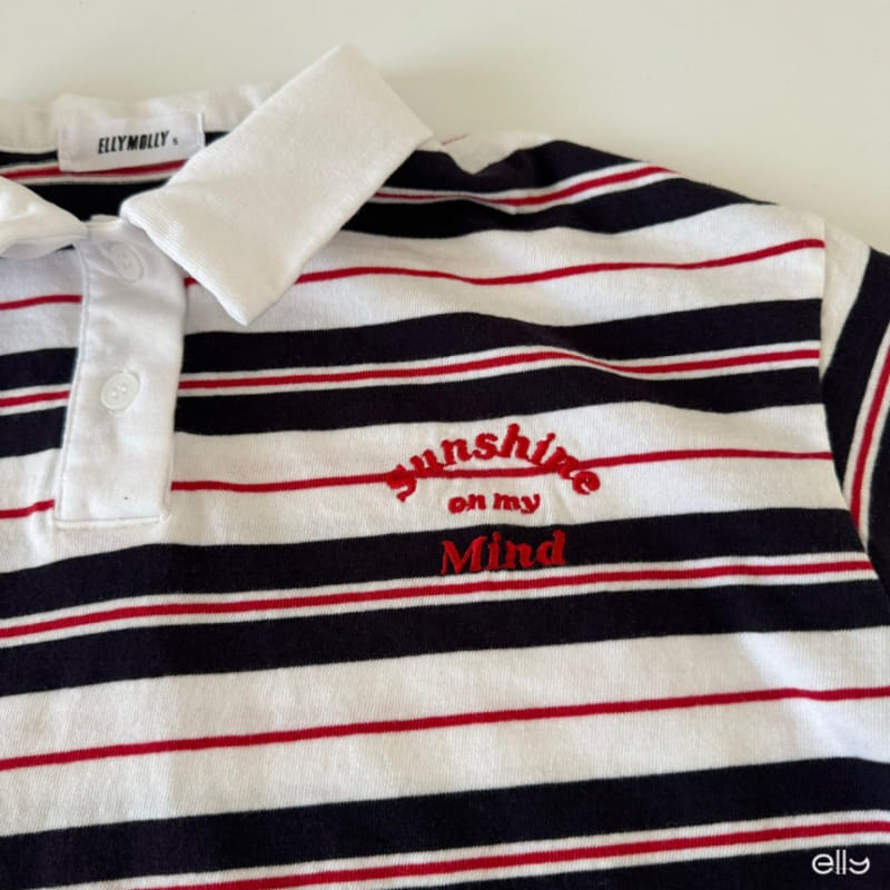 Ellymolly - Korean Children Fashion - #kidsshorts - Mind Collar Tee - 8