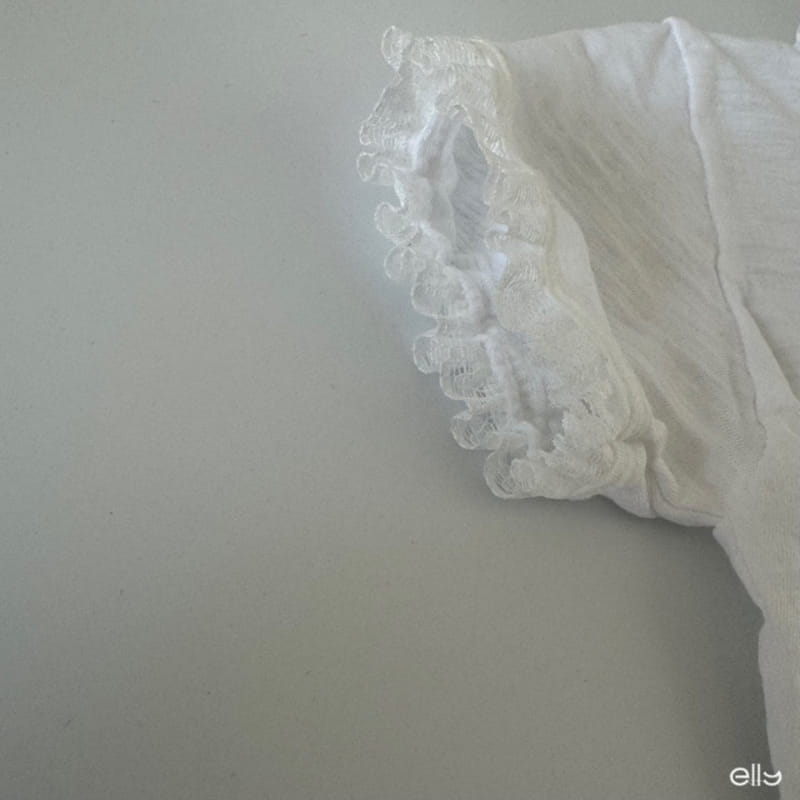 Ellymolly - Korean Children Fashion - #kidsshorts - Slop Lace Ribbon Tee - 9