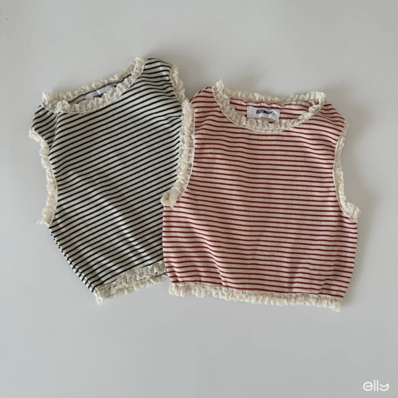 Ellymolly - Korean Children Fashion - #kidsshorts - Latte Frill ST Sleeveless Tee - 2