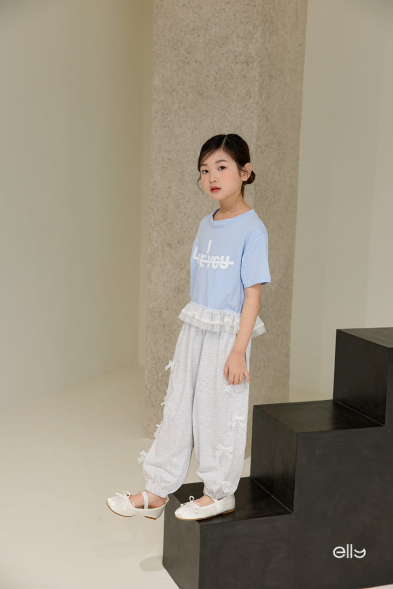 Ellymolly - Korean Children Fashion - #kidsshorts - Lace Ribbon Jogger Pants - 11