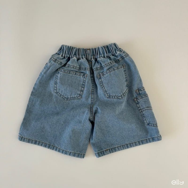 Ellymolly - Korean Children Fashion - #kidsshorts - Tween Pocket Denim Shorts - 4