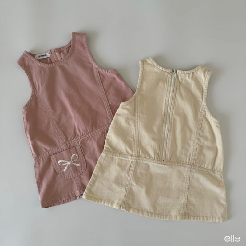 Ellymolly - Korean Children Fashion - #kidsstore - Pocket Ribbon One-Piece - 2