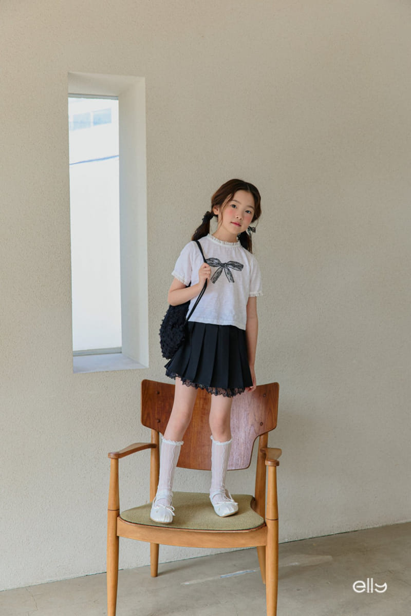 Ellymolly - Korean Children Fashion - #kidzfashiontrend - Slop Lace Ribbon Tee - 11