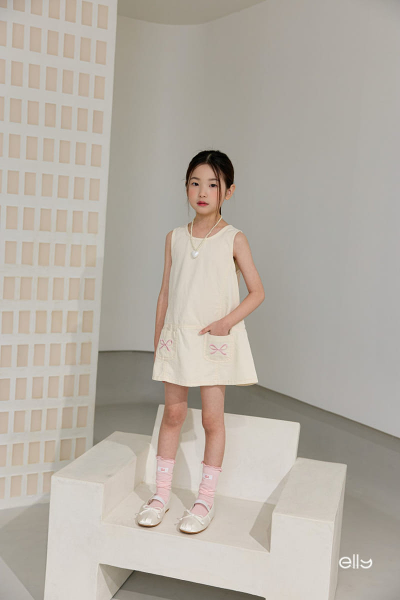 Ellymolly - Korean Children Fashion - #littlefashionista - Pocket Ribbon One-Piece - 5