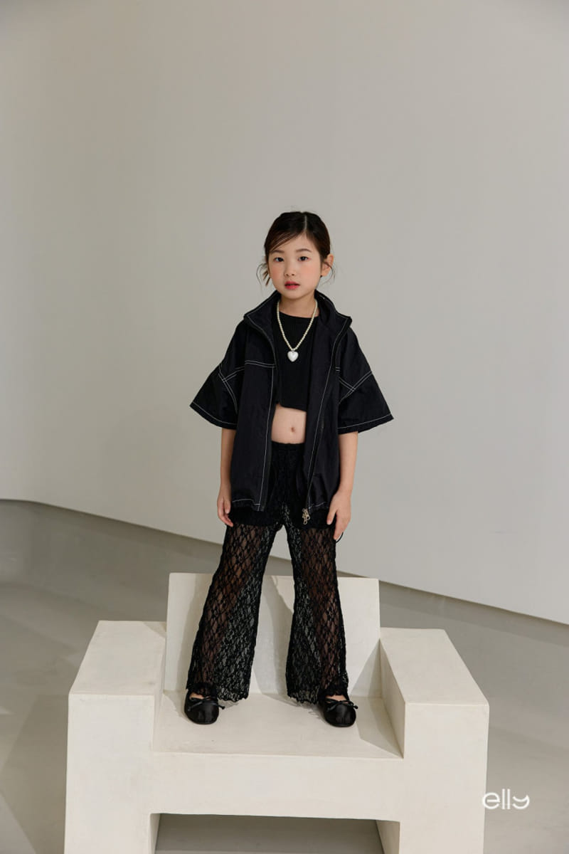 Ellymolly - Korean Children Fashion - #littlefashionista - See Through Lace Boots Cut Pants - 3