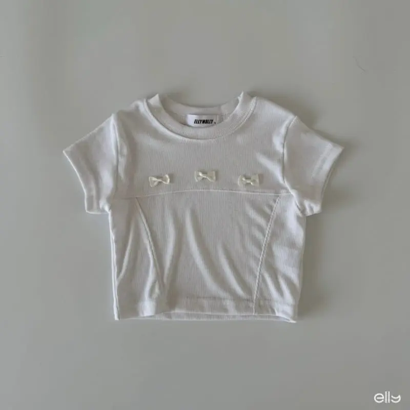 Ellymolly - Korean Children Fashion - #minifashionista - Rib Ribbon Tee - 5