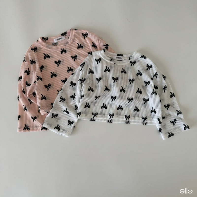 Ellymolly - Korean Children Fashion - #minifashionista - Ribbon See Through Long Sleeve Tee - 3