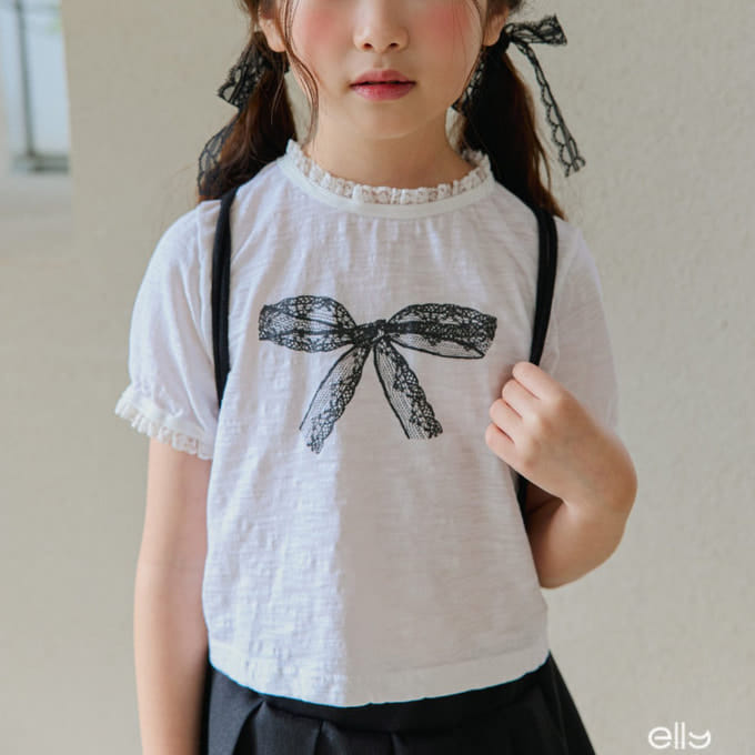 Ellymolly - Korean Children Fashion - #minifashionista - Slop Lace Ribbon Tee