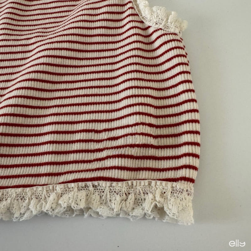 Ellymolly - Korean Children Fashion - #minifashionista - Latte Frill ST Sleeveless Tee - 8