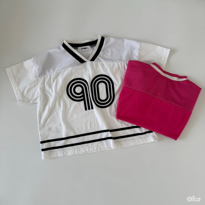 Ellymolly - Korean Children Fashion - #todddlerfashion - Mesh V Neck Tee - 2