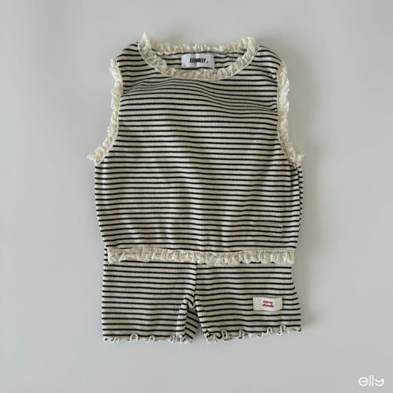 Ellymolly - Korean Children Fashion - #todddlerfashion - Latte Frill ST Sleeveless Tee - 10