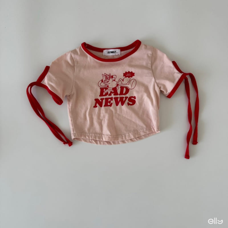 Ellymolly - Korean Children Fashion - #prettylittlegirls - Sleeve Ribbon Crop Tee - 4