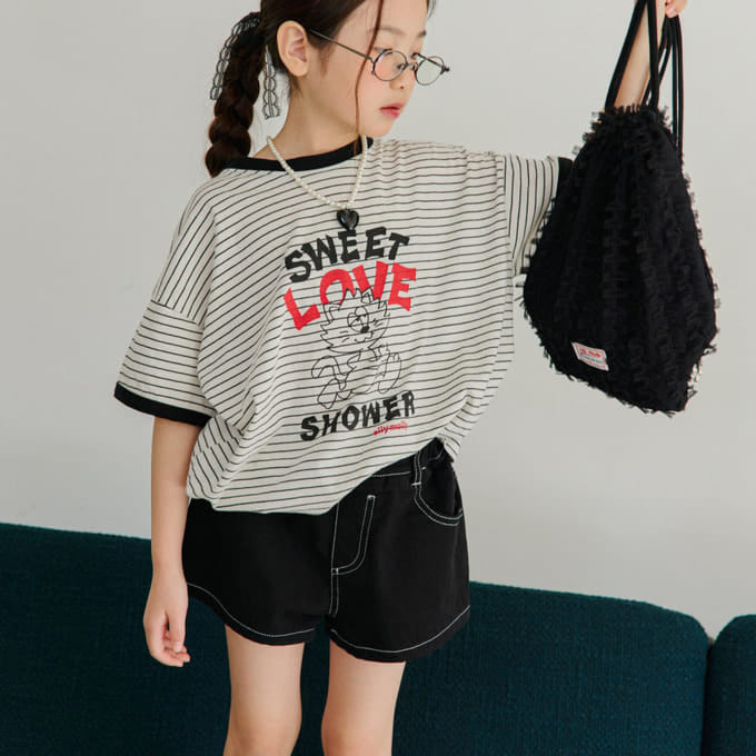 Ellymolly - Korean Children Fashion - #todddlerfashion - Stitch Short Pants