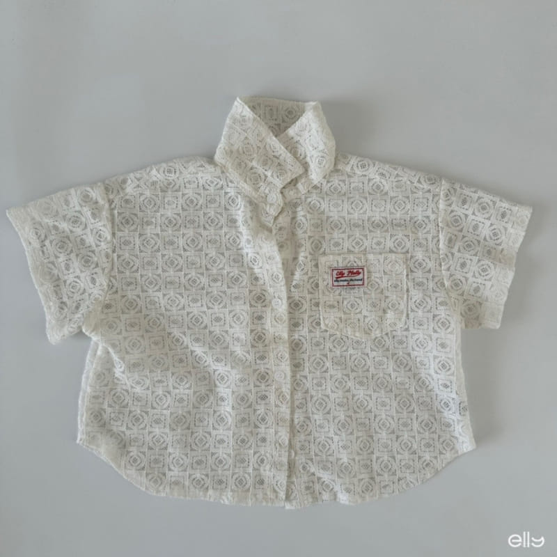 Ellymolly - Korean Children Fashion - #toddlerclothing - Cube Lace Shirt - 2
