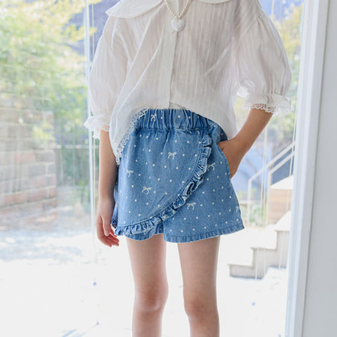 Ellymolly - Korean Children Fashion - #toddlerclothing - Frill Wrap Shorts