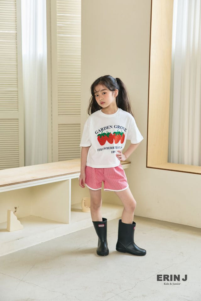 Erin J - Korean Children Fashion - #designkidswear - Strawberry Crop Tee - 6