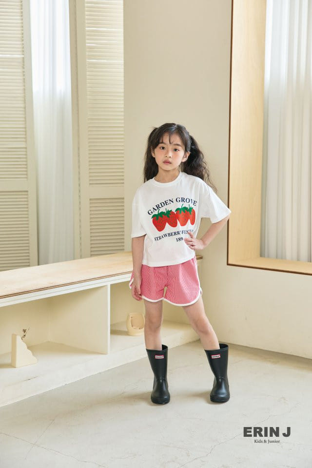 Erin J - Korean Children Fashion - #kidsstore - Strawberry Crop Tee - 10