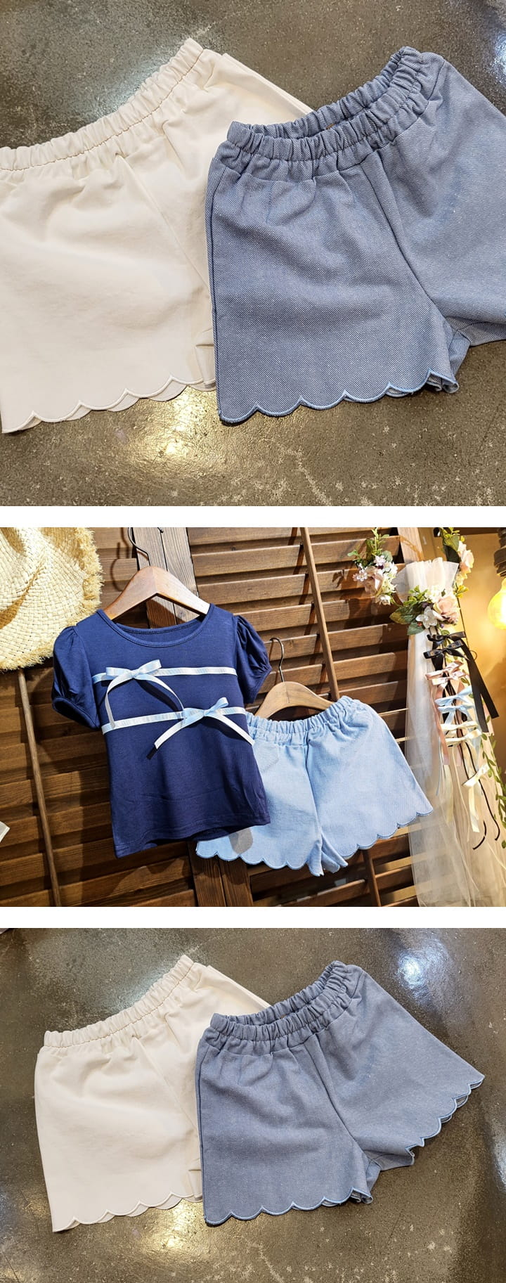 Flower J - Korean Children Fashion - #littlefashionista - Wave Denim Shorts - 2