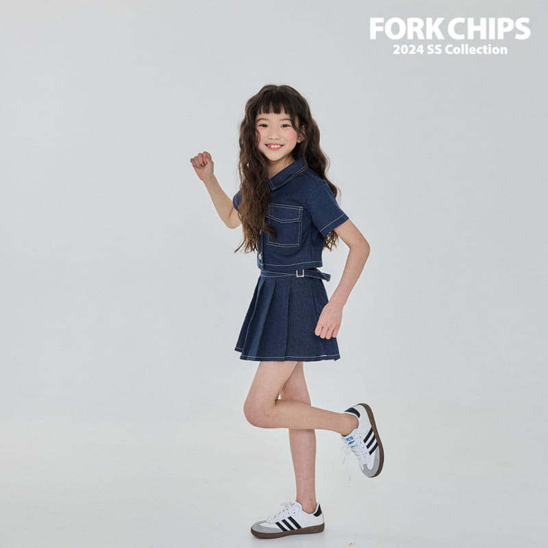 Fork Chips - Korean Children Fashion - #childofig - Kate Buckle Skirt - 7