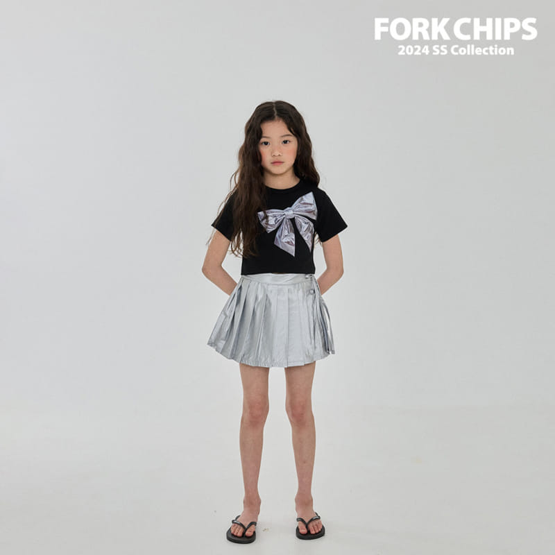 Fork Chips - Korean Children Fashion - #childofig - Silver Ribbon Tee - 6