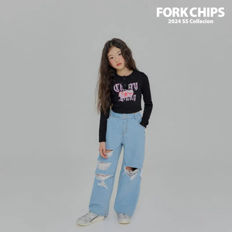 Fork Chips - Korean Children Fashion - #childofig - Cherry Bank Crop Tee - 5