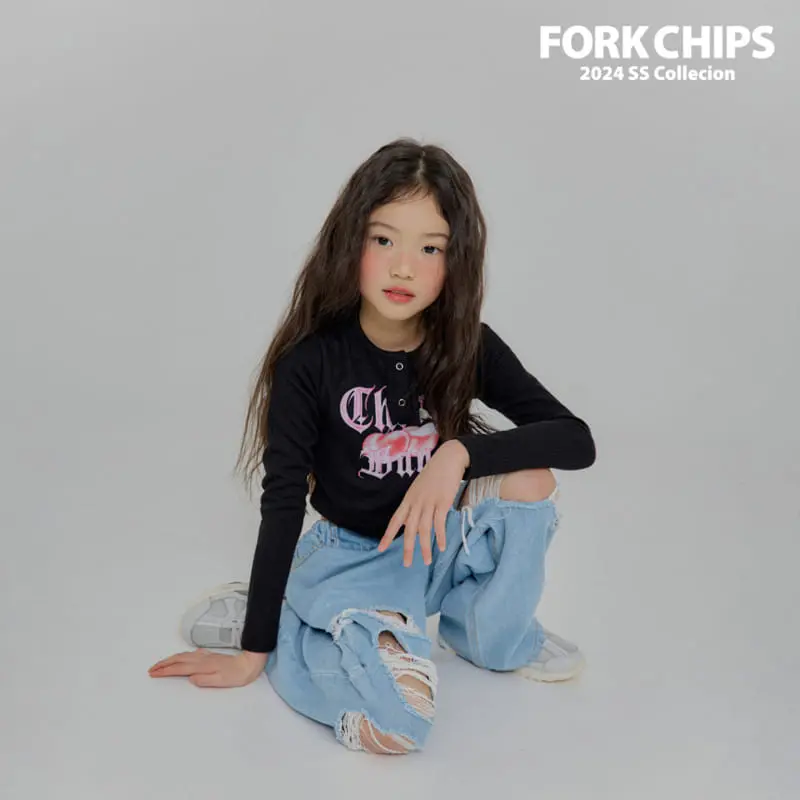 Fork Chips - Korean Children Fashion - #childofig - Cherry Bank Crop Tee - 6