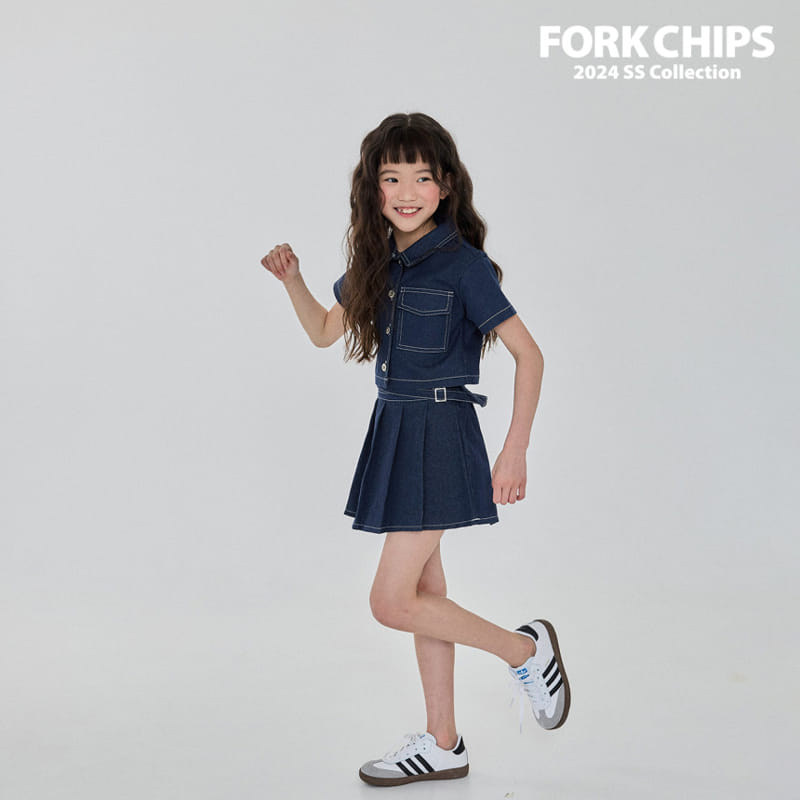Fork Chips - Korean Children Fashion - #childrensboutique - Kate Buckle Skirt - 8