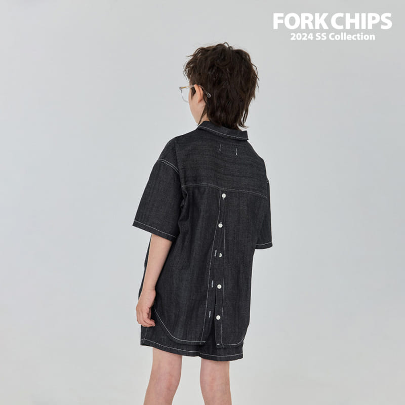 Fork Chips - Korean Children Fashion - #childrensboutique - Hiro Slit Shirt - 5