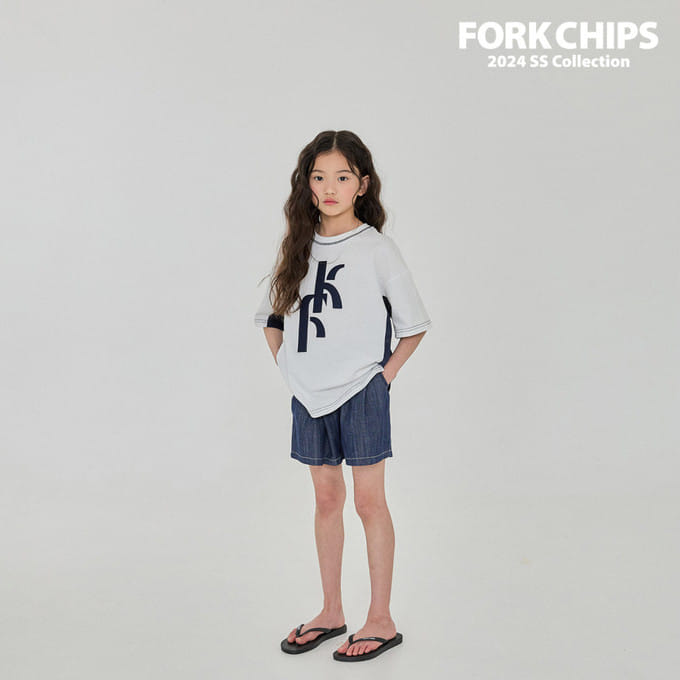 Fork Chips - Korean Children Fashion - #childrensboutique - Embo Mesh Tee