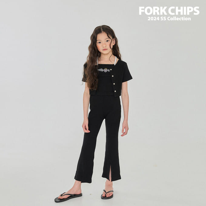 Fork Chips - Korean Children Fashion - #designkidswear - Open Boots Cut Leggings