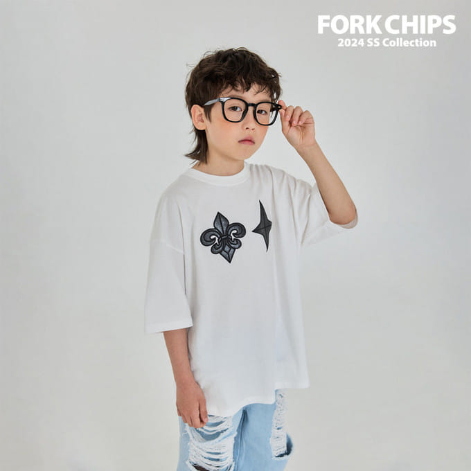 Fork Chips - Korean Children Fashion - #discoveringself - Hagen Patch Tee