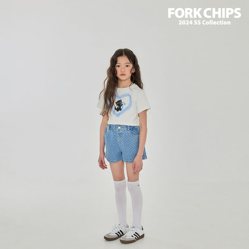 Fork Chips - Korean Children Fashion - #fashionkids - Love Cat Tee - 8