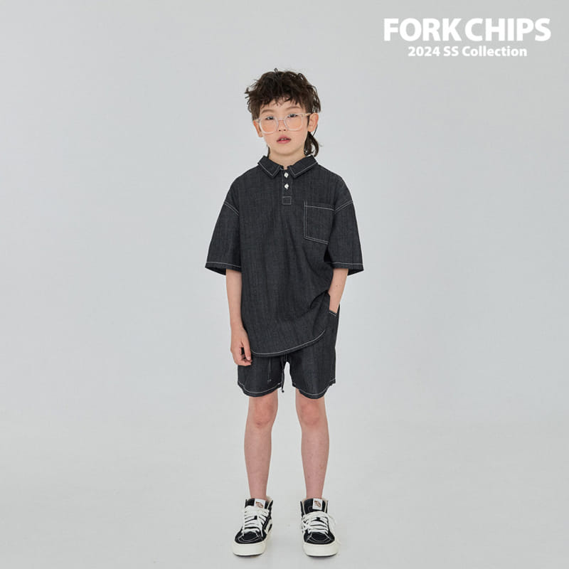 Fork Chips - Korean Children Fashion - #kidsshorts - Hiro Denim Pants - 8