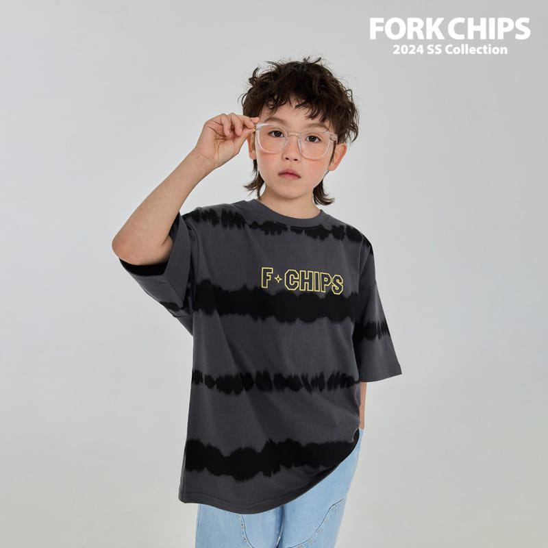 Fork Chips - Korean Children Fashion - #kidsstore - Spray Tee - 5