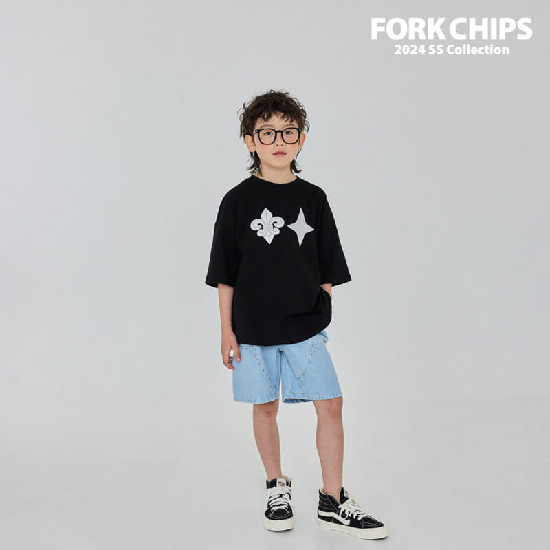 Fork Chips - Korean Children Fashion - #kidsshorts - Hagen Patch Tee - 4