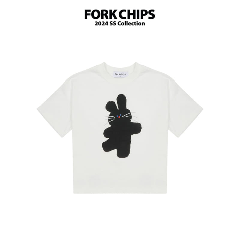 Fork Chips - Korean Children Fashion - #kidsstore - Moving Bunny Tee - 2