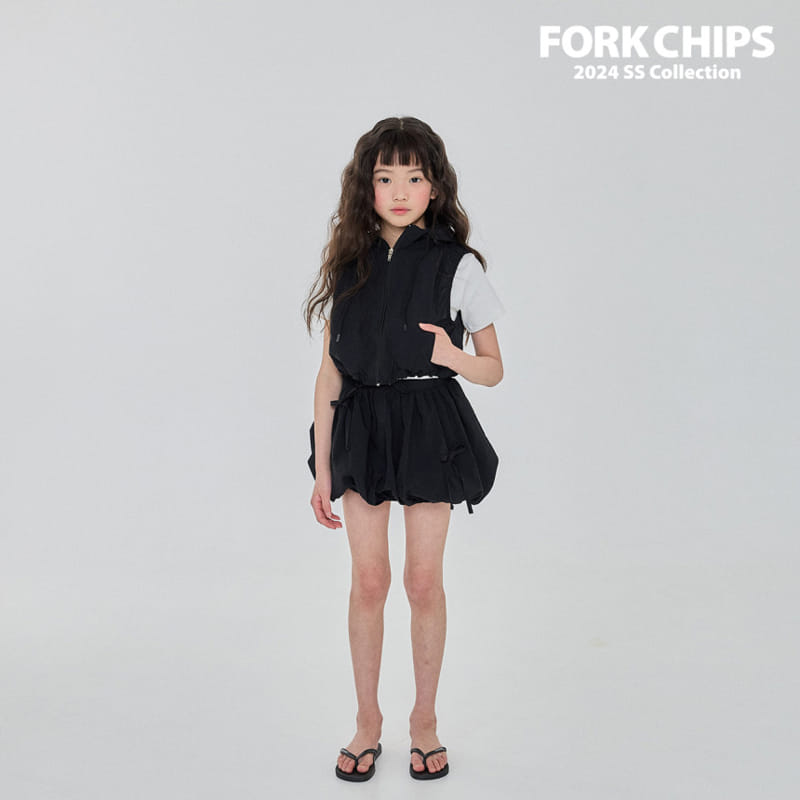 Fork Chips - Korean Children Fashion - #kidsshorts - Glossy Balloon Skirt - 4