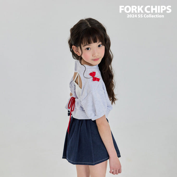Fork Chips - Korean Children Fashion - #kidzfashiontrend - Two Ribbon Sweatshirt