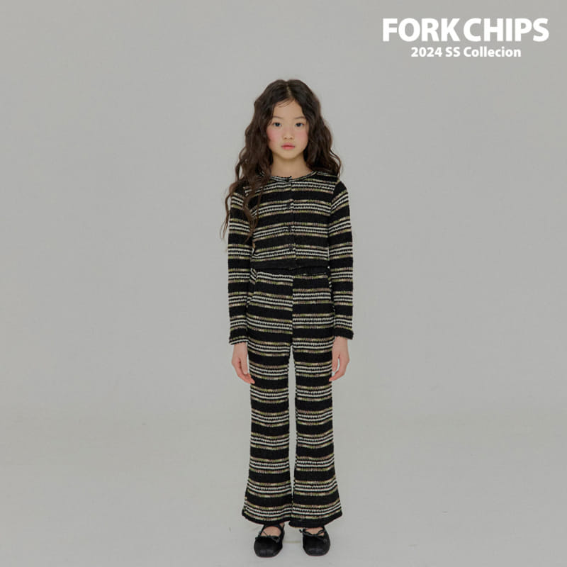 Fork Chips - Korean Children Fashion - #kidsstore - French Knit Leggings - 4