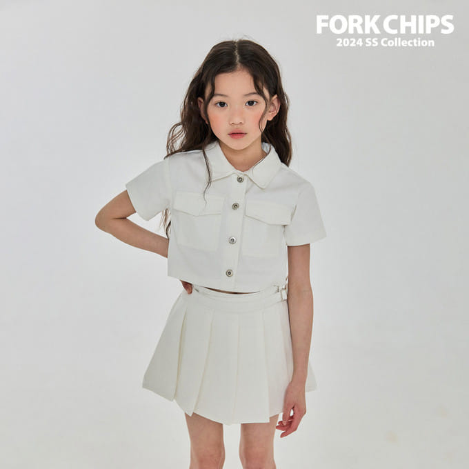 Fork Chips - Korean Children Fashion - #littlefashionista - Kate Crop Shirt