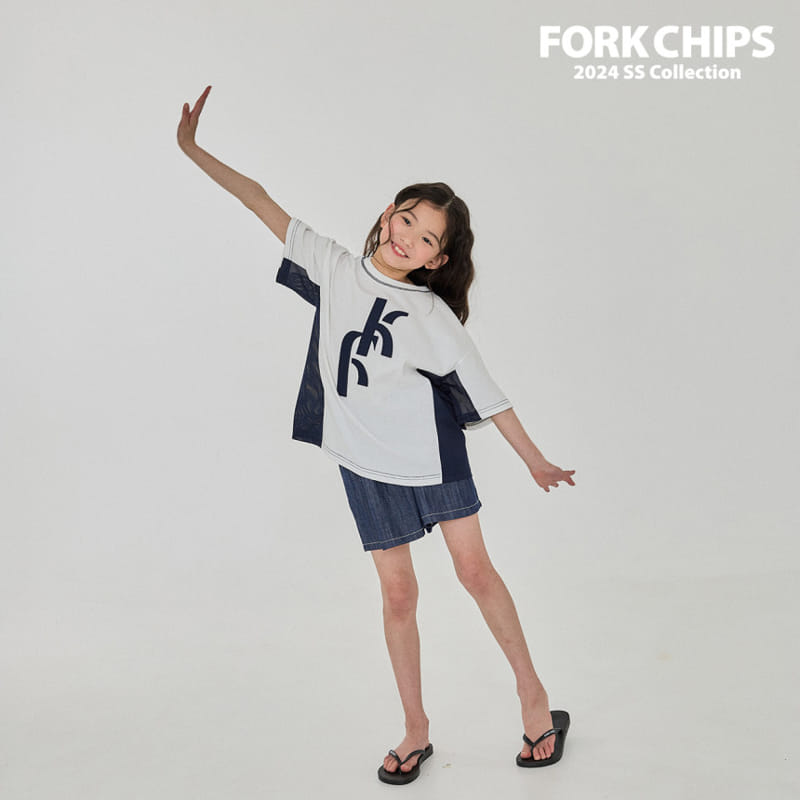 Fork Chips - Korean Children Fashion - #littlefashionista - Embo Mesh Tee - 9